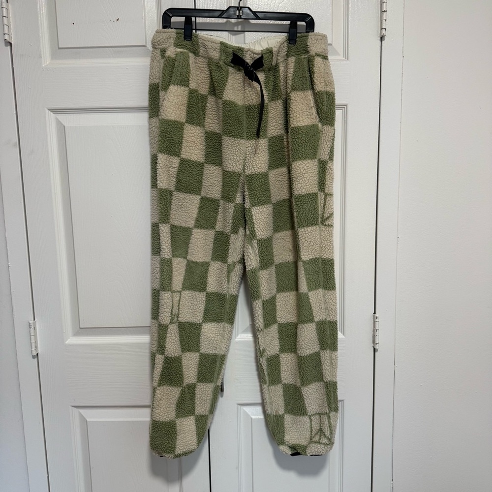 Saturdays NYC Green and White Polar Fleece Serai Trousers - Size large - Picture 4 of 14